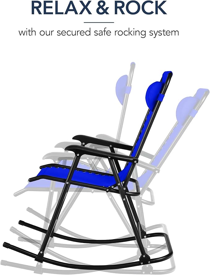Best Choice Products Outdoor Folding Rocking Chair, Zero Gravity Lounge Chair - Photo 4
