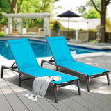 VEVOR 2 Pcs Chaise Lounge Chairs Outdoor, Aluminum Patio Lounge Chair with Adjustable 5-Position - Photo 2