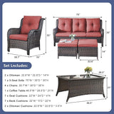 Rilyson Wicker Patio Furniture Chairs Set - 8 Piece Rattan Outdoor Patio Sectional Conversation Sets with 1 Sofa - Photo 2