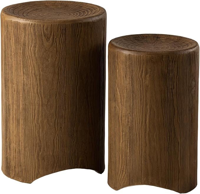 SUNBURY Concrete Side Table Set of 2, Outdoor Side Table Nesting for Patio - Photo 8