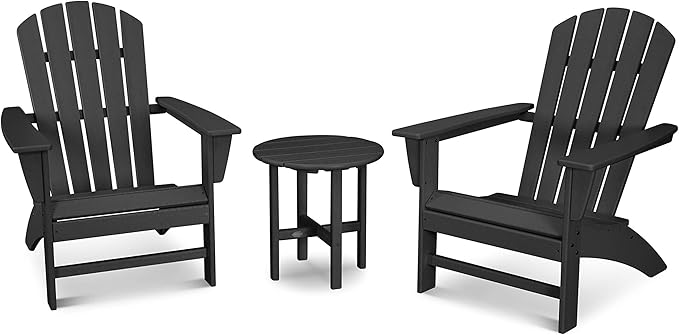 POLYWOOD Nautical 3-Piece Adirondack Chair Set