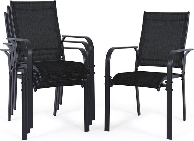 Patio Chairs Set of 4, Outdoor Dining Chairs Set of 4 - Photo 1