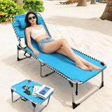 Backpack Sun Tanning Chair with Face Hole & Beach Table - Photo 2