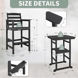 FUNBERRY Outdoor Bar Set with Umbrella Holes, Tall Adirondack Chairs and Table - Photo 6