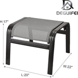 Patio Ottomans Outdoor Foot Rest Aluminum Patio Footstool Samll Seat Wicker Furniture Patio Ottoman 2 Pieces Grey - Photo 3