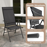Giantex 2 Pack Folding Patio Chairs, High Back Outdoor Chairs with 7-Level Adjustable High Backrest - Photo 7