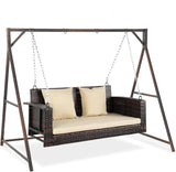 PE Rattan Porch Swing Frame, A-Type Swing Stand with Weather Resistant Design, 1200 lbs Weight Capacity - Photo 9