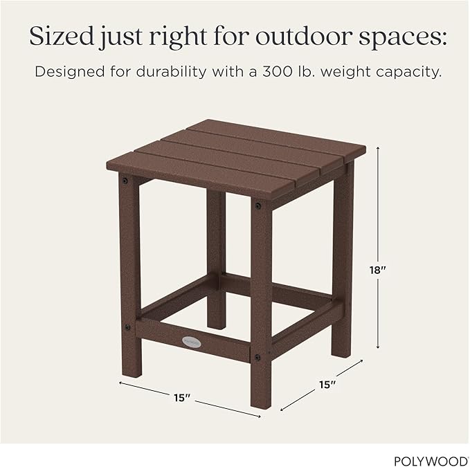POLYWOOD ECT18MA Long Island 18" Side Table, Mahogany
