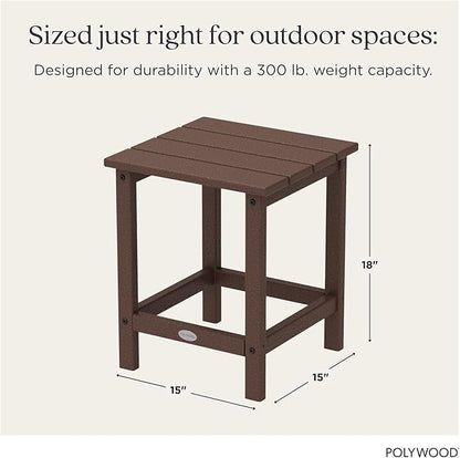 POLYWOOD ECT18MA Long Island 18" Side Table, Mahogany