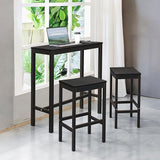 Outdoor Bar Table, 38" Patio Bar Height Counter Console Table, Black Waterproof HDPS Slatted Top and Bronze Leg - Photo 2