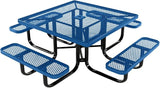 COATEDOUTDOORFURNITURE Heavy-Duty Portable Outdoor Kids Table with Umbrella Hole, Expanded Metal Kids Picnic Table - Photo 1