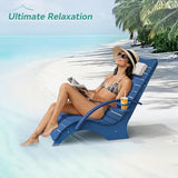 Pool Lounge Chairs Set of 4, Shallow Water 8-10 Inches Deep, HDPS Fade Resistant Pool Tanning Chair with Armrest - Photo 7