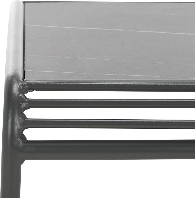 SAFAVIEH Outdoor Patio Furniture Core Grey Metal & Sintered Stone Coffee Table (Fully Assembled)