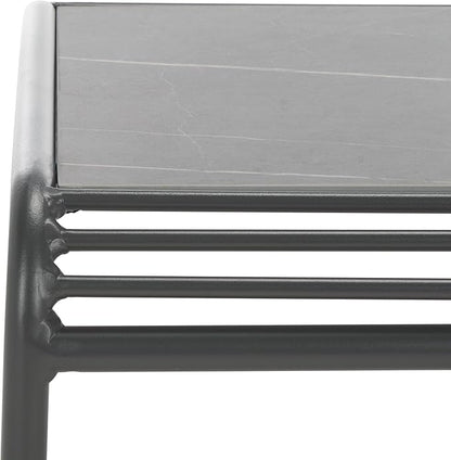 SAFAVIEH Outdoor Patio Furniture Core Grey Metal & Sintered Stone Coffee Table (Fully Assembled)