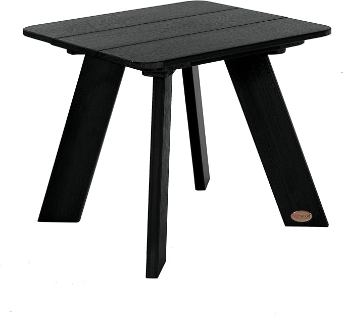 Highwood Italica Modern Adirondack Chair, Ottoman, and Side Table, 3-Piece Set, Black