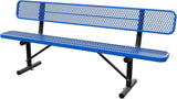 8FT Heavy Duty Park Bench with Back Portable Frame, Outdoor Steel Bench with Backrest - Photo 1