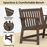 Ciokea 48" Outdoor Bench, HDPE Weatherproof Porch Bench, 2-Person Garden Benches with 550 Lbs - Photo 4