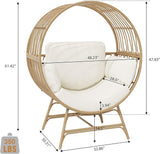 Fancyango Egg Chair Outdoor Indoor, Oversized Rattan Chair with Thicken Cushion - Photo 2