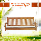 Tangkula 2 Person Hanging Porch Swing, Outdoor Bench Swing with Hanging Ropes, High Back, Cozy Armrests - Photo 3