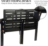 Plow & Hearth Weatherproof Lutyens Eucalyptus Wood Garden Bench | Foldable Patio Bench - Photo 4
