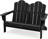 SERWALL Folding Adirondack Bench, HDPE All-Weather Adirondack Loveseat, 660 lbs Capacity - Photo 1