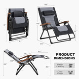 PURPLE LEAF Extra Wide Outdoor Reclining Chair Patio Zero Gravity Chaise Lounge Folding Chair with Quilted Cushion - Photo 2