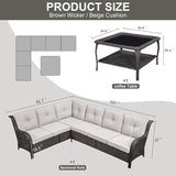 Belord Patio Furniture Set 6 Seats, Oversized Outdoor Sectional Couch, Two 3-Seater Sofas with Coffee Table - Photo 2