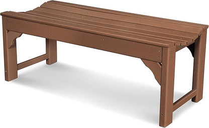 Polywood BAB148TE Traditional Teak 48" Garden Backless Bench