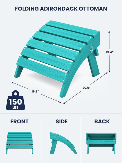 KINGYES Folding Adirondack Ottomans Set of 4 for Adirondack Chair, Aruba