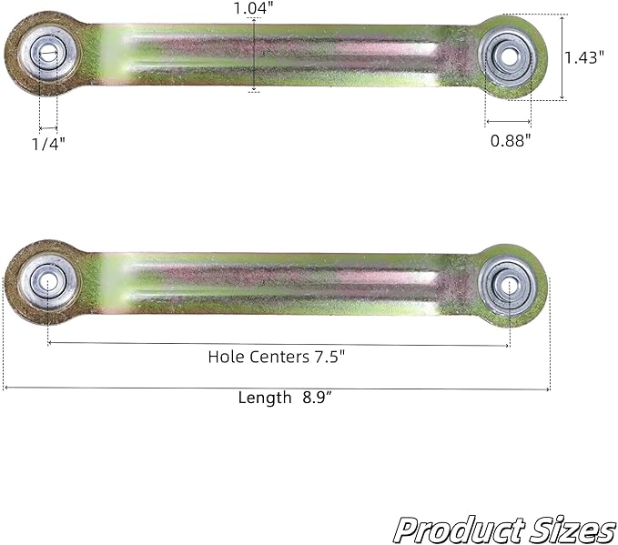 LC LICTOP Glider Bearing Arm Bracket Replacement 4Pcs, 8.66 Inch Length & 7.5 Inch Hole Center, Hardware Rocker Parts for Patio Glider, Garden Bench, and Chair Repair