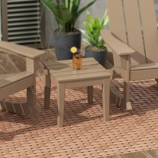 WestinTrends Ashore Outdoor Patio Modern Adirondack Side Table, Weathered Wood