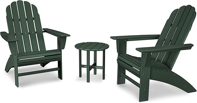 POLYWOOD Vineyard 3-Piece Curveback Adirondack Chair Set