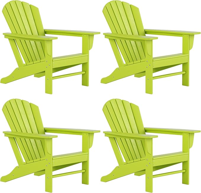 WestinTrends Dylan Outdoor Adirondack Chair (Set of 4), Lime