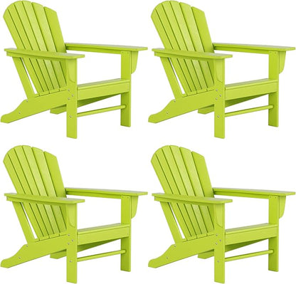 WestinTrends Dylan Outdoor Adirondack Chair (Set of 4), Lime