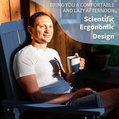 Outdoor Rocking Chairs Set of 4, Oversized All Weather High Back Porch Rocker, Patio Rockers for Outside