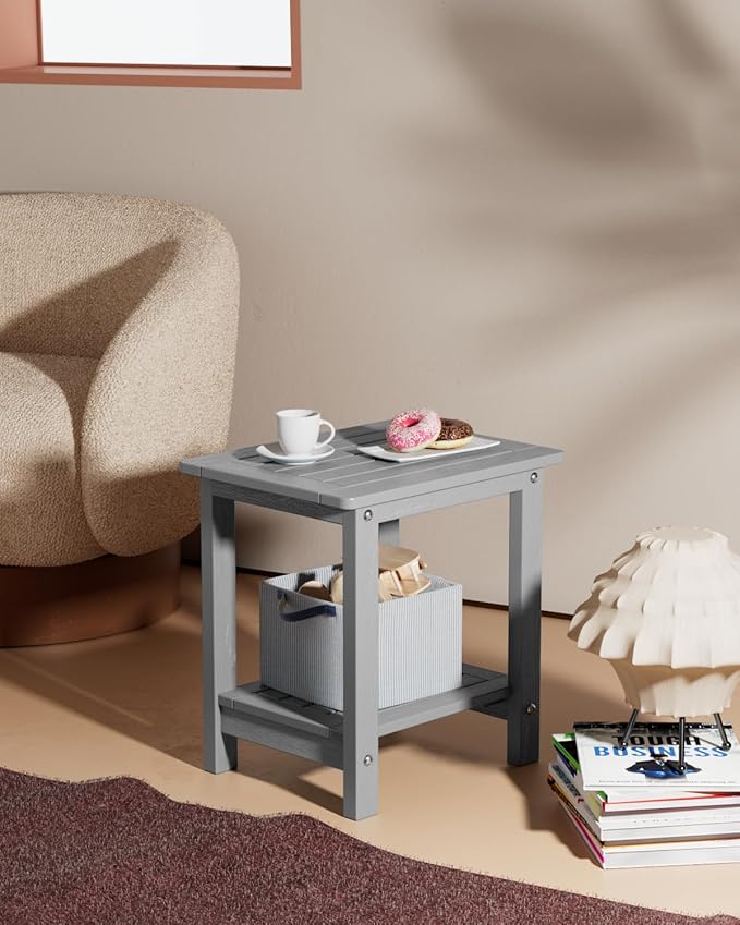 YEFU Outdoor Side Table for Patio: 16" HIPS Weather - Resistant Adirondack Tables - Waterproof Small Square End Tables - Photo 2