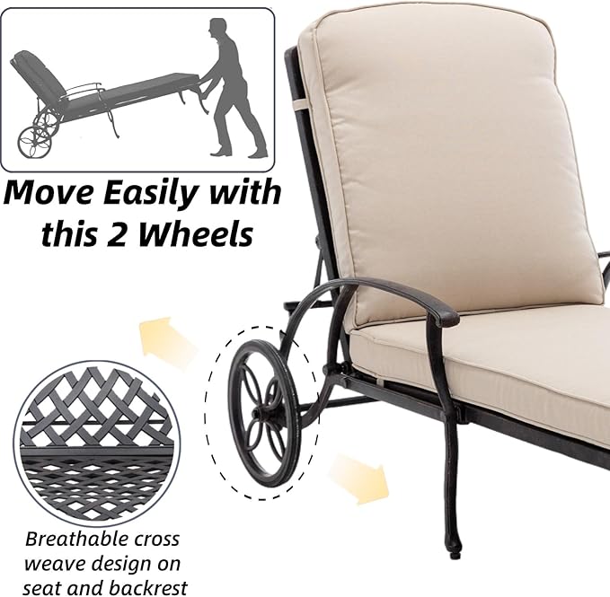 Chaise Lounge Outdoor Chair with Side Table - Photo 3