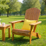 VINGLI Folding Adirondack Chair, Wood Adirondack Chairs for Outdoor, Foldable Fire Pit Chairs for Patio, BBQ, Porch - Photo 2