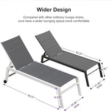 PURPLE LEAF Outdoor Chaise Lounge Set Adjustable Sunbathing Recliner with Side Table for Poolside Beach Outside Patio - Photo 2