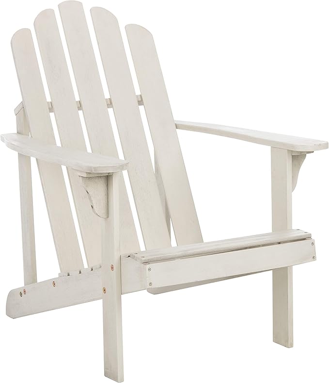 Safavieh Outdoor Topher White Wash Classic Adirondack Chair - Photo 4