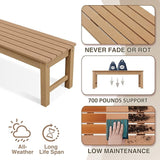 Psilvam Outdoor Bench, Two Person Poly Lumber Porch Bench, Weatherproof Garden Bench That Never Rot and Fade - Photo 4