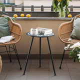 1 Pack Metal Outdoor Side Table Small Outside Round End Table for Patio Modern Accent Garden Corner Table for Small - Photo 8