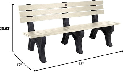 Sequoia Professional Aurora Park Bench, 6 ft, Whitewash