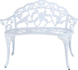 Mandolin Outdoor Benc Park Garden Chair, All Chair Anti Rust Cast Aluminum Patio Yard Bench - Photo 3
