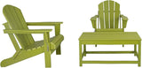 WO Home Furniture Adirondack Chairs Table Set of 3 PCS Outdoor Folding Chairs Coffee Table Weather/UV Resistant for Lawn - Photo 10