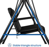 Yaheetech 3-Seat Patio Swing Chair, Outdoor Canopy Porch with Adjustable Canopy & Removable Cushion - Photo 8