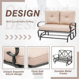 Outdoor Glider Rocking Bench 2 Person Patio Loveseat Steel Frame Furniture Set for Patio, Garden, Yard - Photo 5