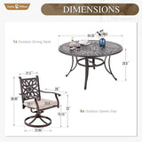 Sophia & William 7 Pieces Cast Aluminium Patio Dining Furniture Set for 6 - Photo 7
