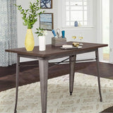 FDW Heavy Duty Outdoor Dining Table Metal Kitchen Table Metal Table Bar Coffee Table Home Restaurant Wood Top Table - Photo 2