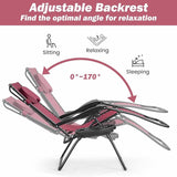 Goplus Zero Gravity Chairs, X-Large Folding Lounge Lawn Chair w/Canopy Shade & Cup Holder - Photo 5